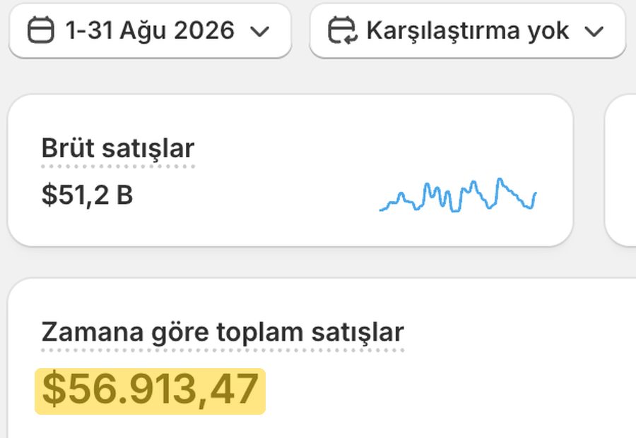 Vaka 02, Ağustos · Shopify paneli